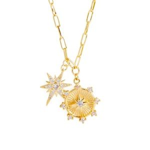 Jennifer Miller Starburst Charm Necklace Rachel Zoe Curateur Summer 2022 NWT